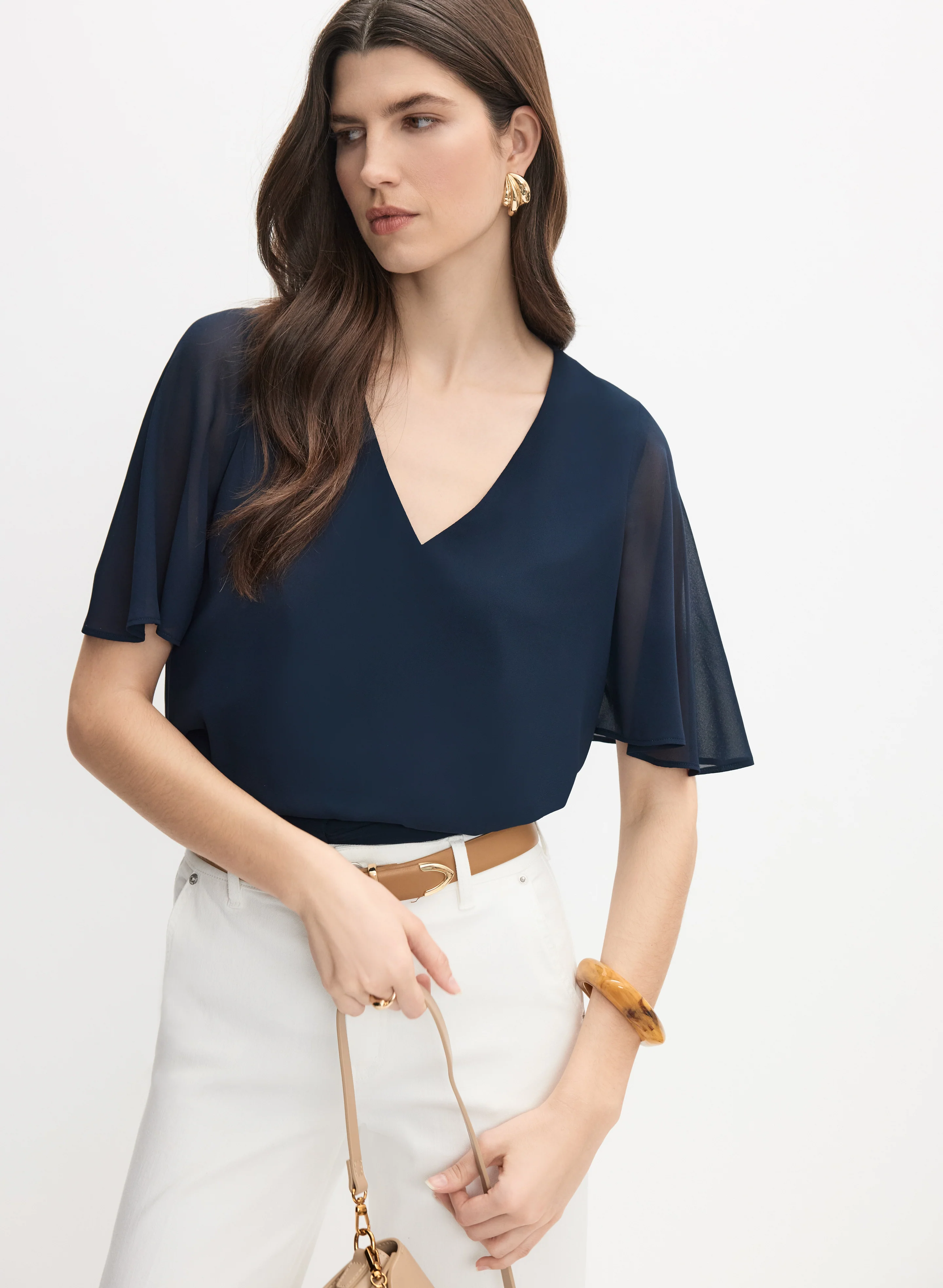 V-Neck Chiffon Blouse