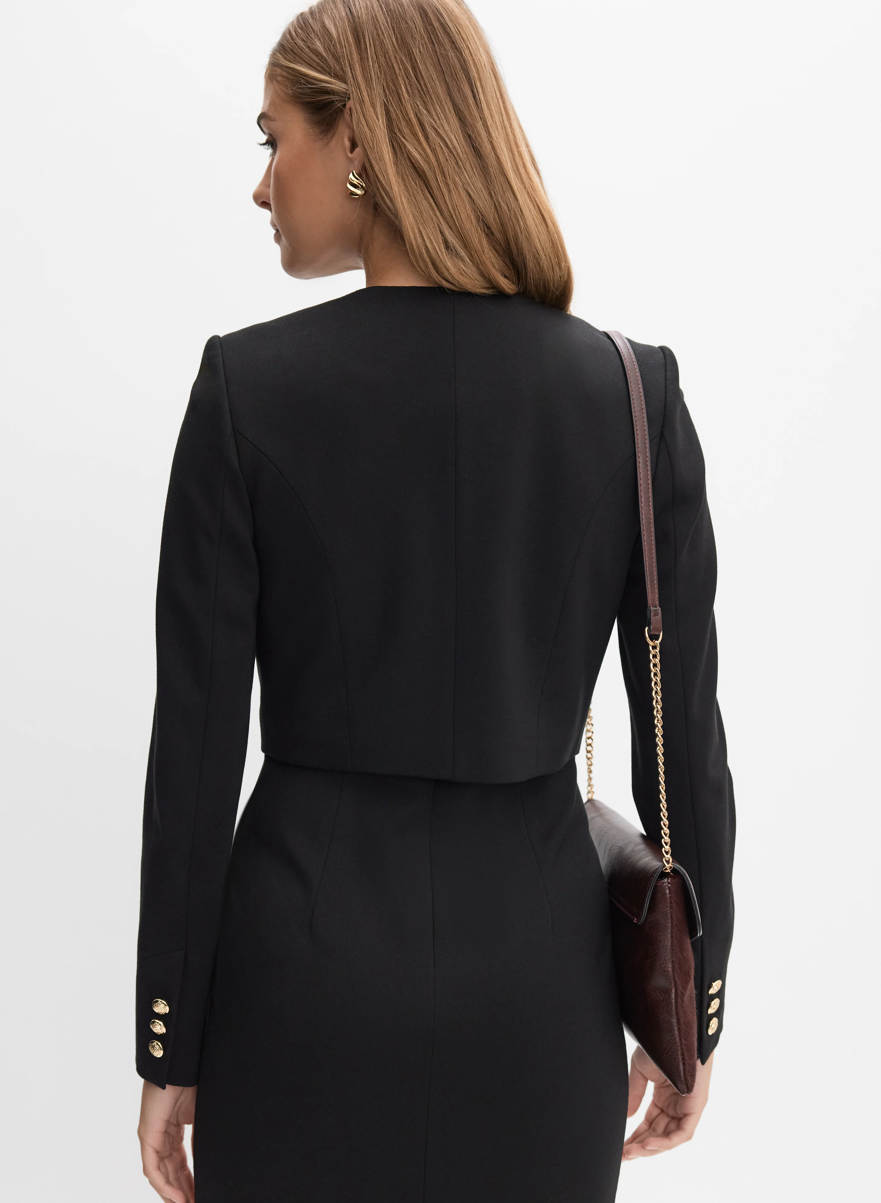 Vegan Leather Trim Bolero - Image 4