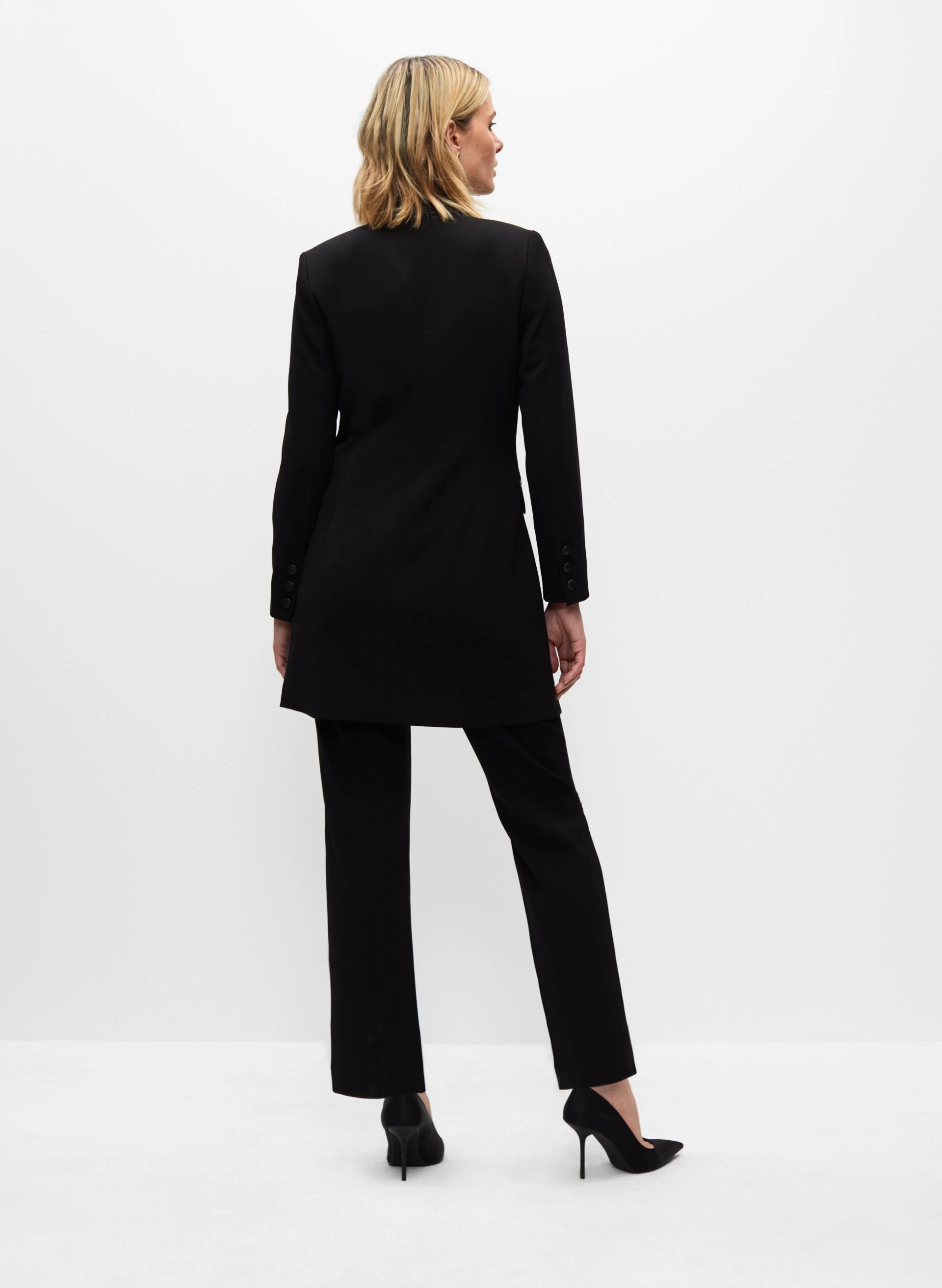 Vegan Leather Trim Redingote - Image 3