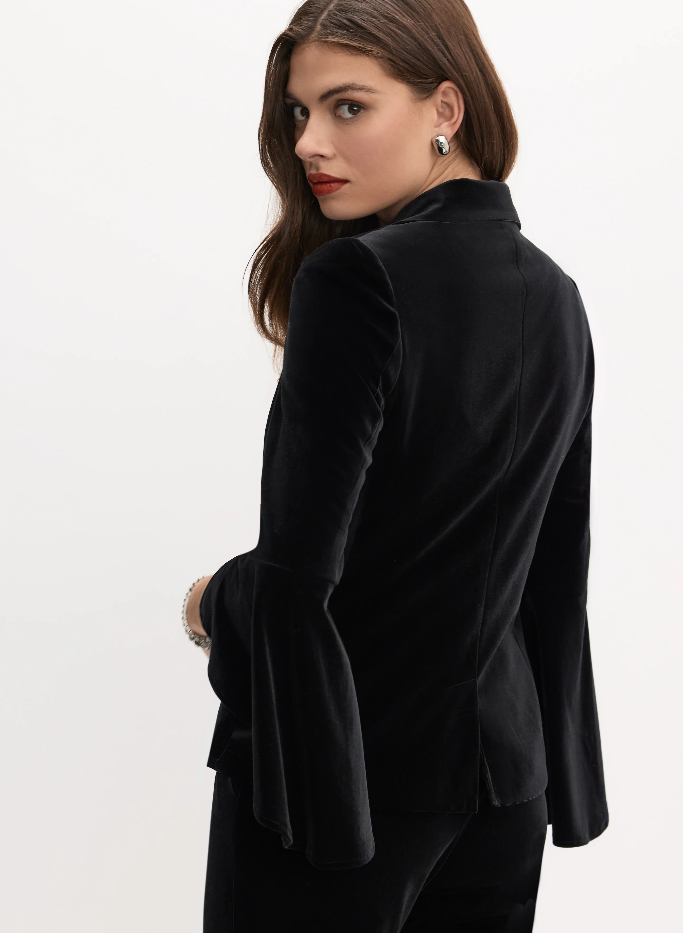 Velvet Flutter Sleeve Jacket - Image 3
