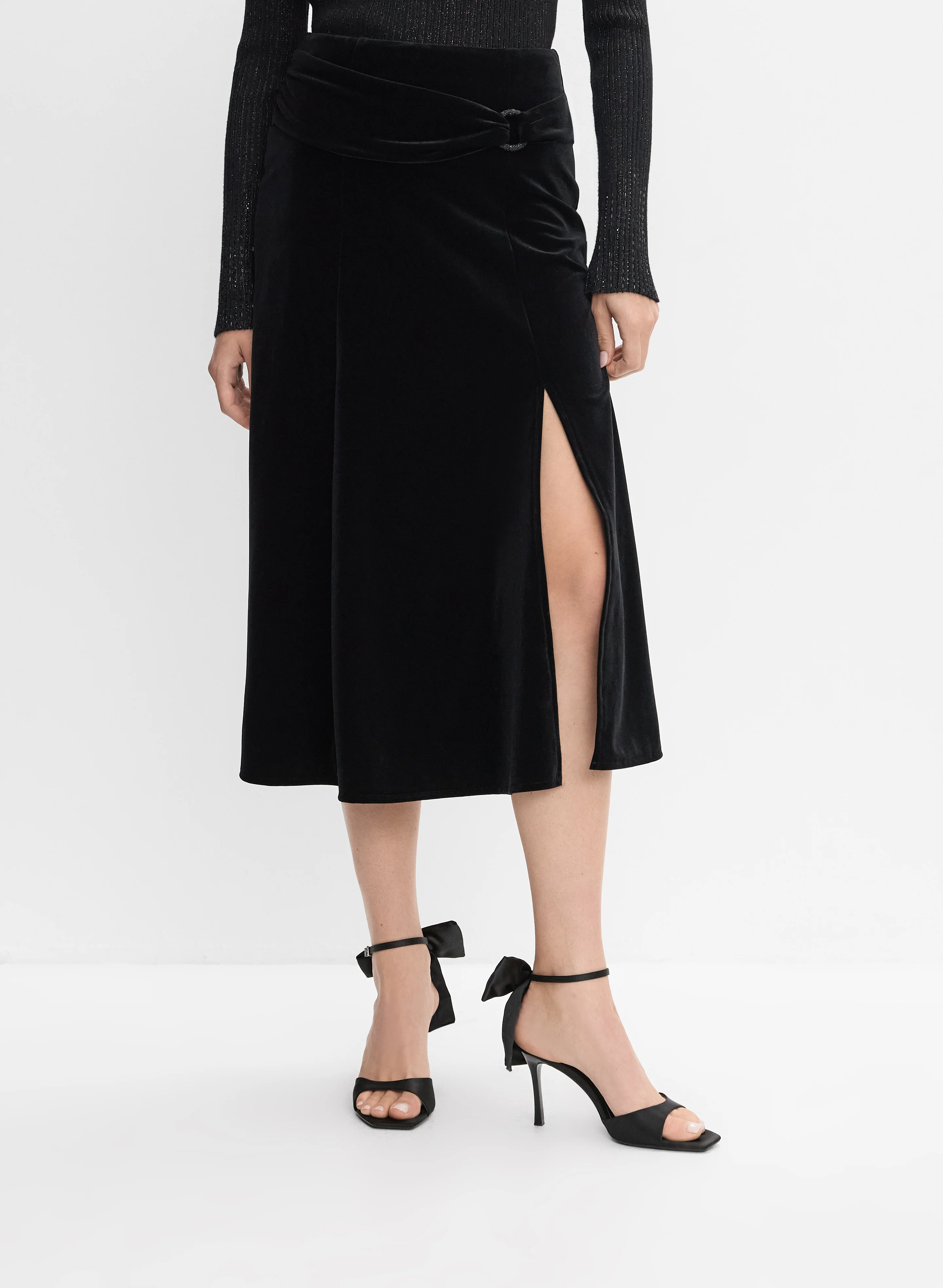 Velvet Midi Skirt