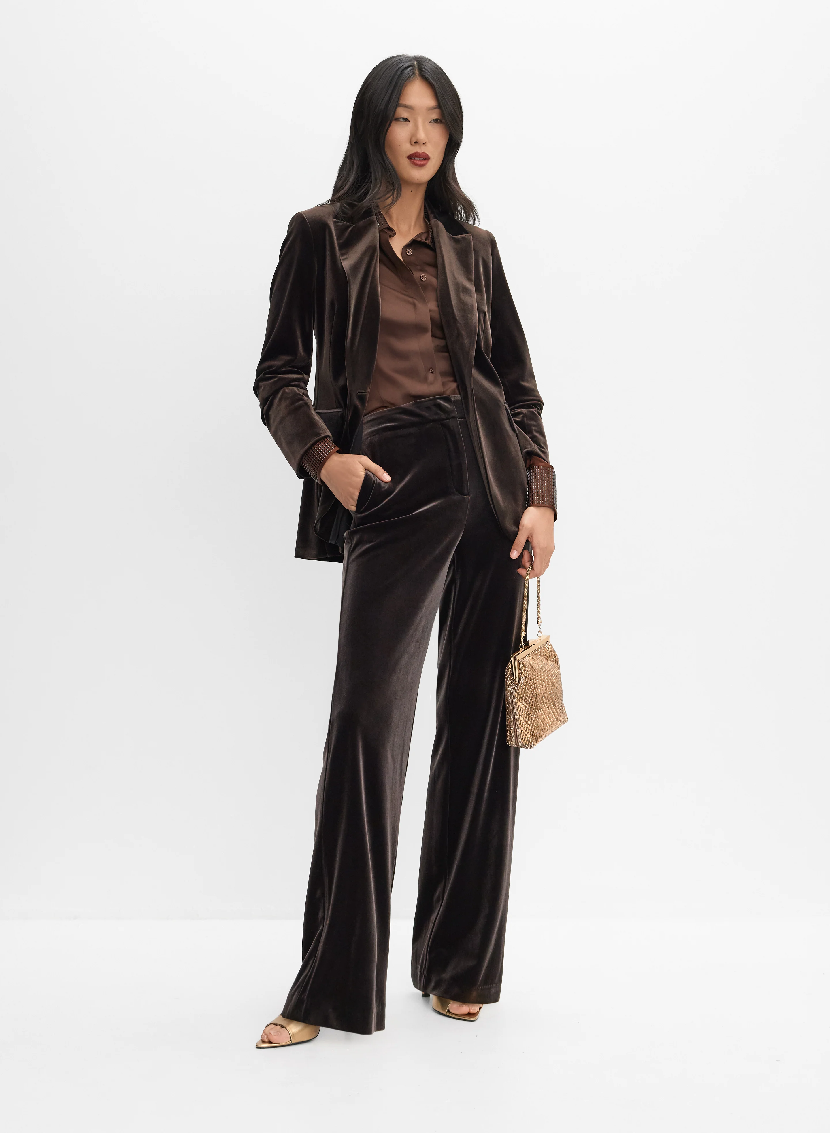 Velvet Notch Collar Blazer - Image 3