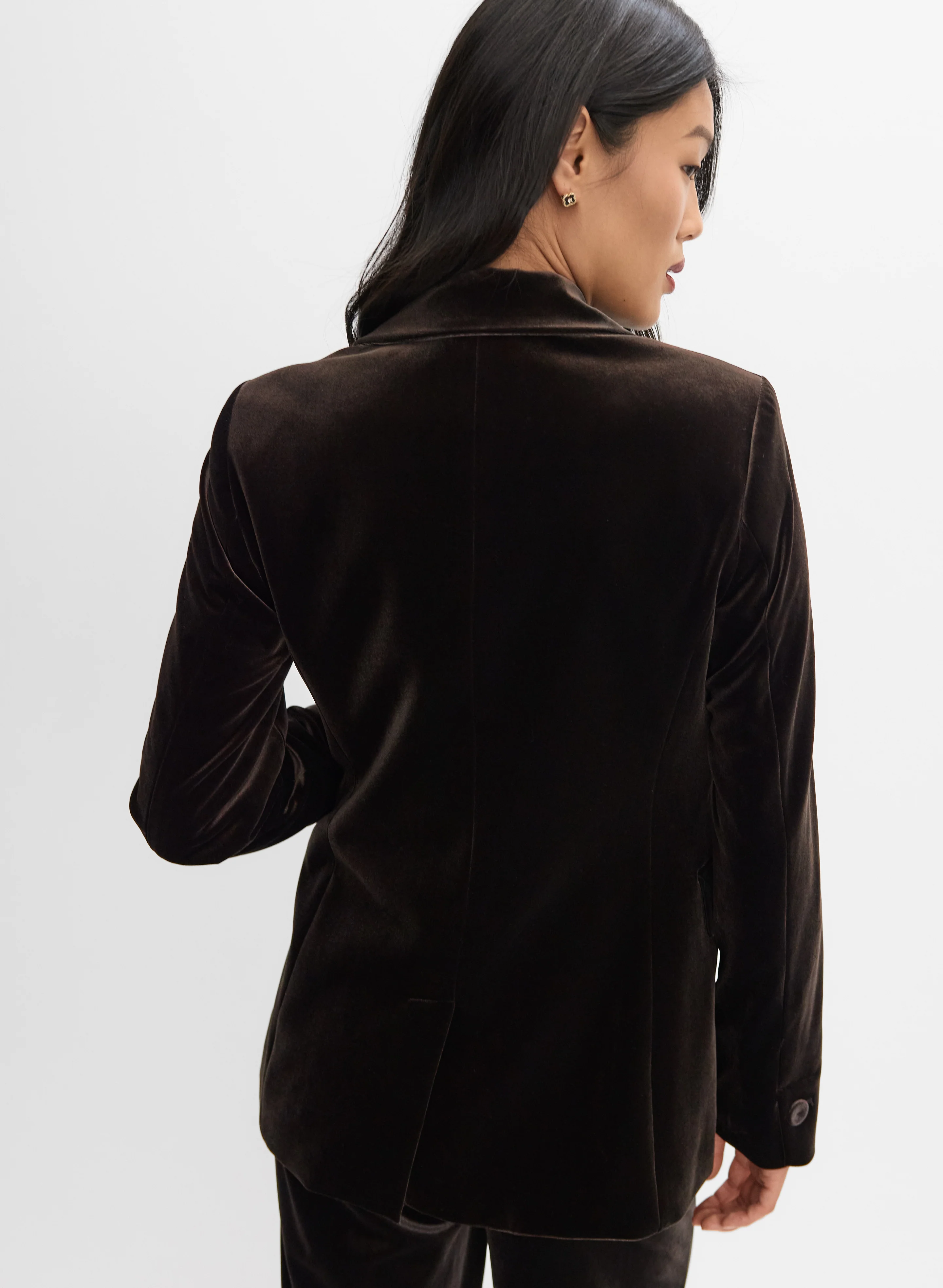 Velvet Notch Collar Blazer - Image 4