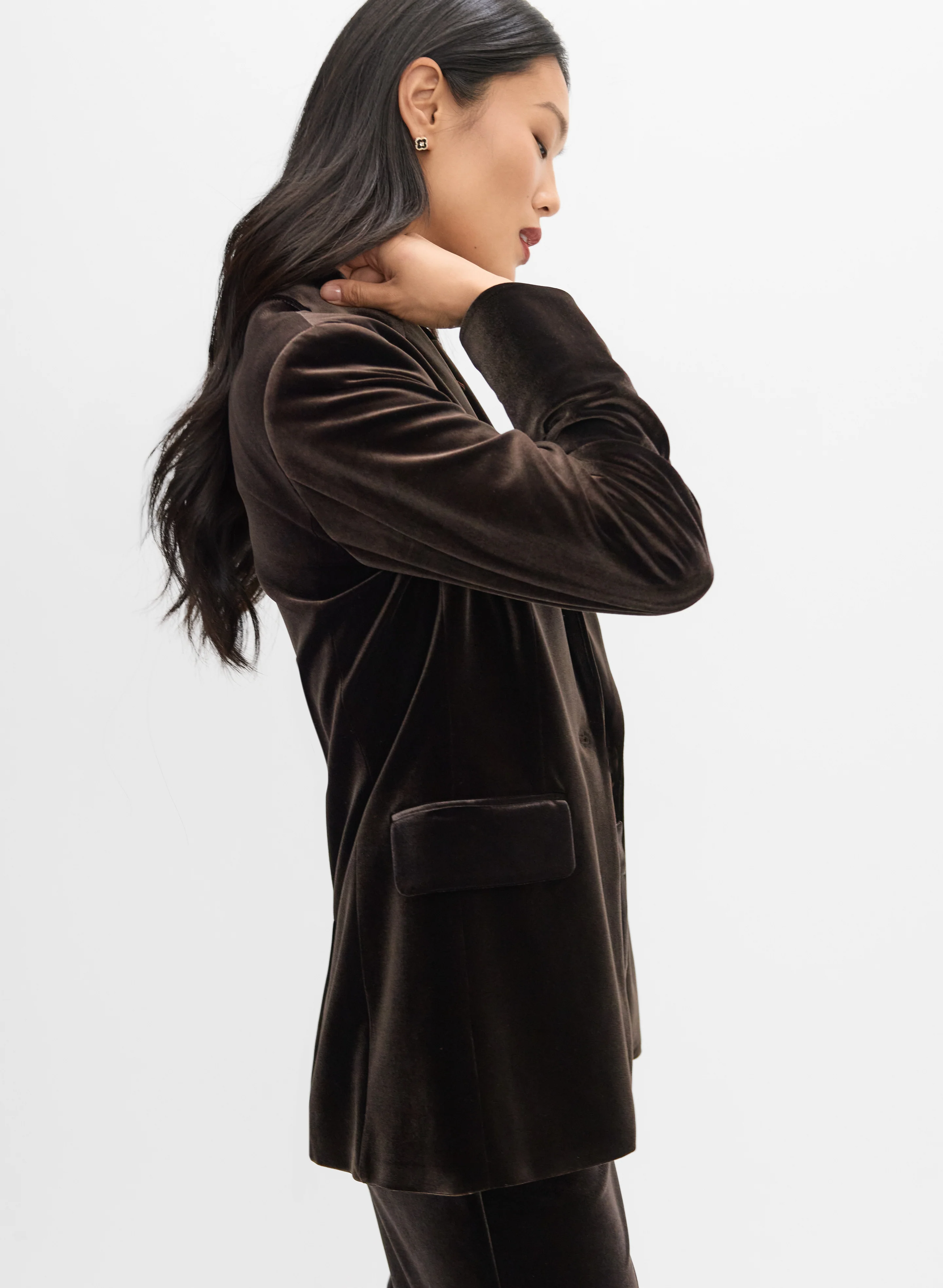 Velvet Notch Collar Blazer - Image 5