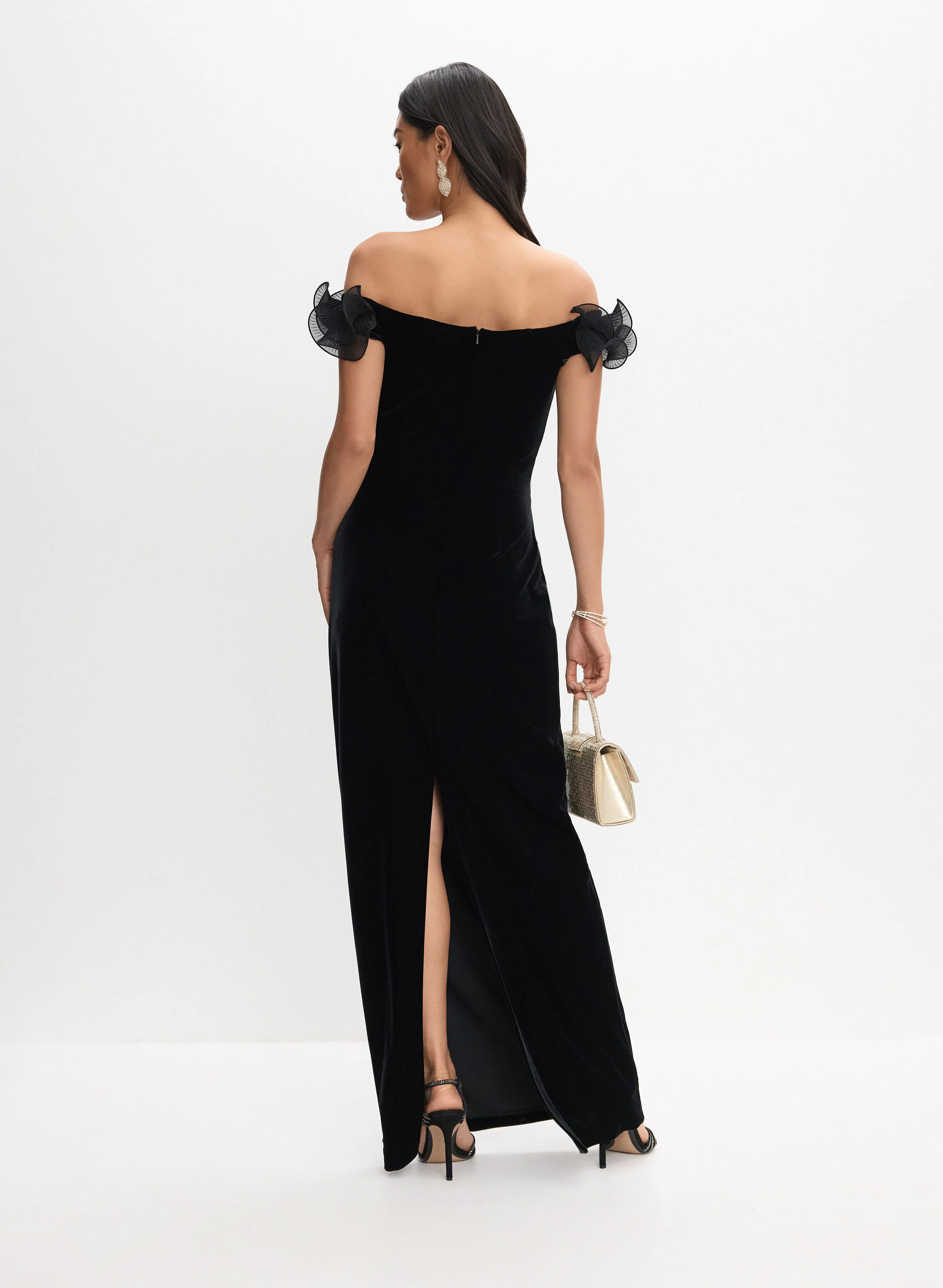BA Nites - Velvet Off-Shoulder Dress - Image 3