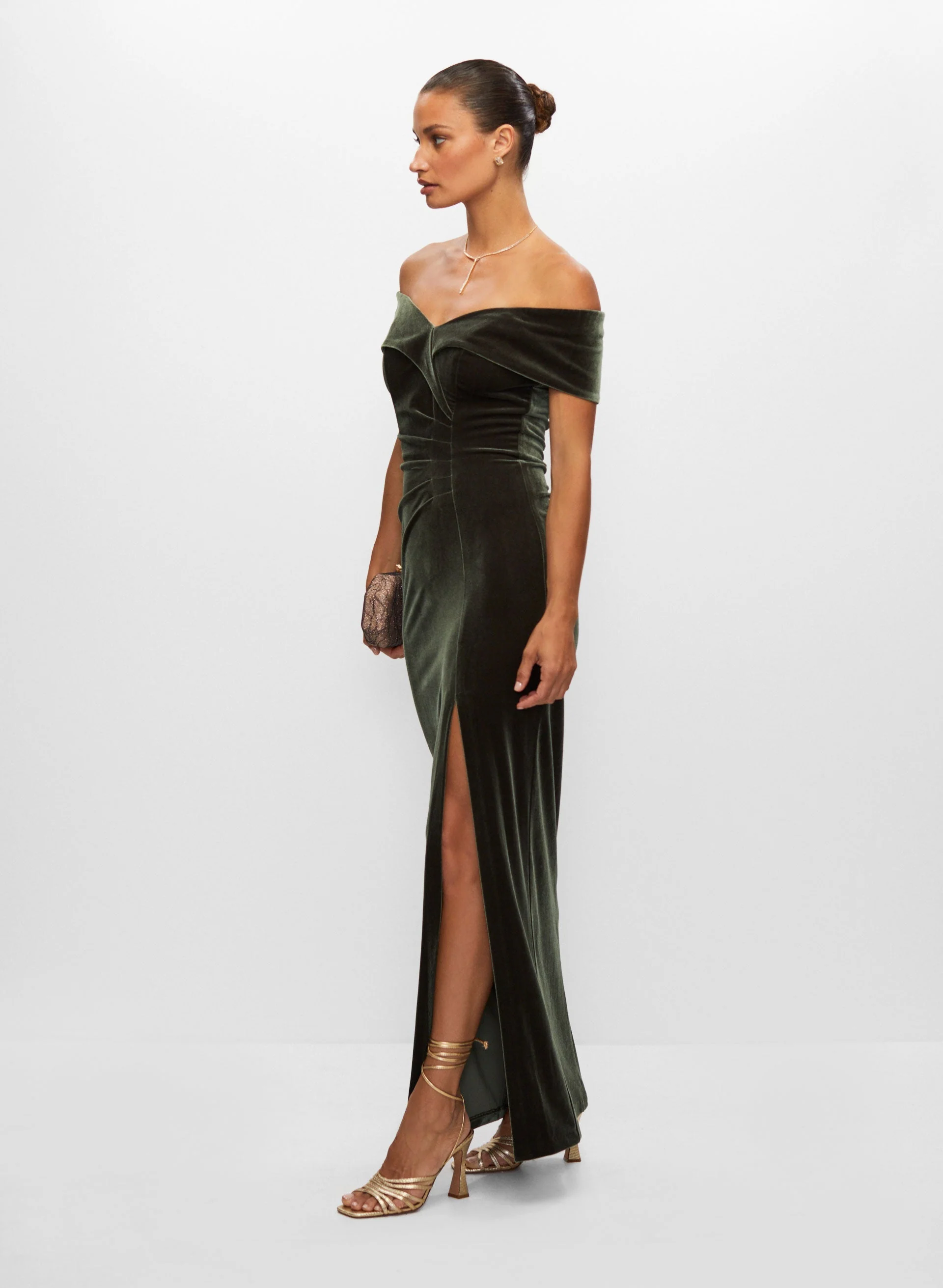 BA Nites - Velvet Off-The-Shoulder Dress - Image 3