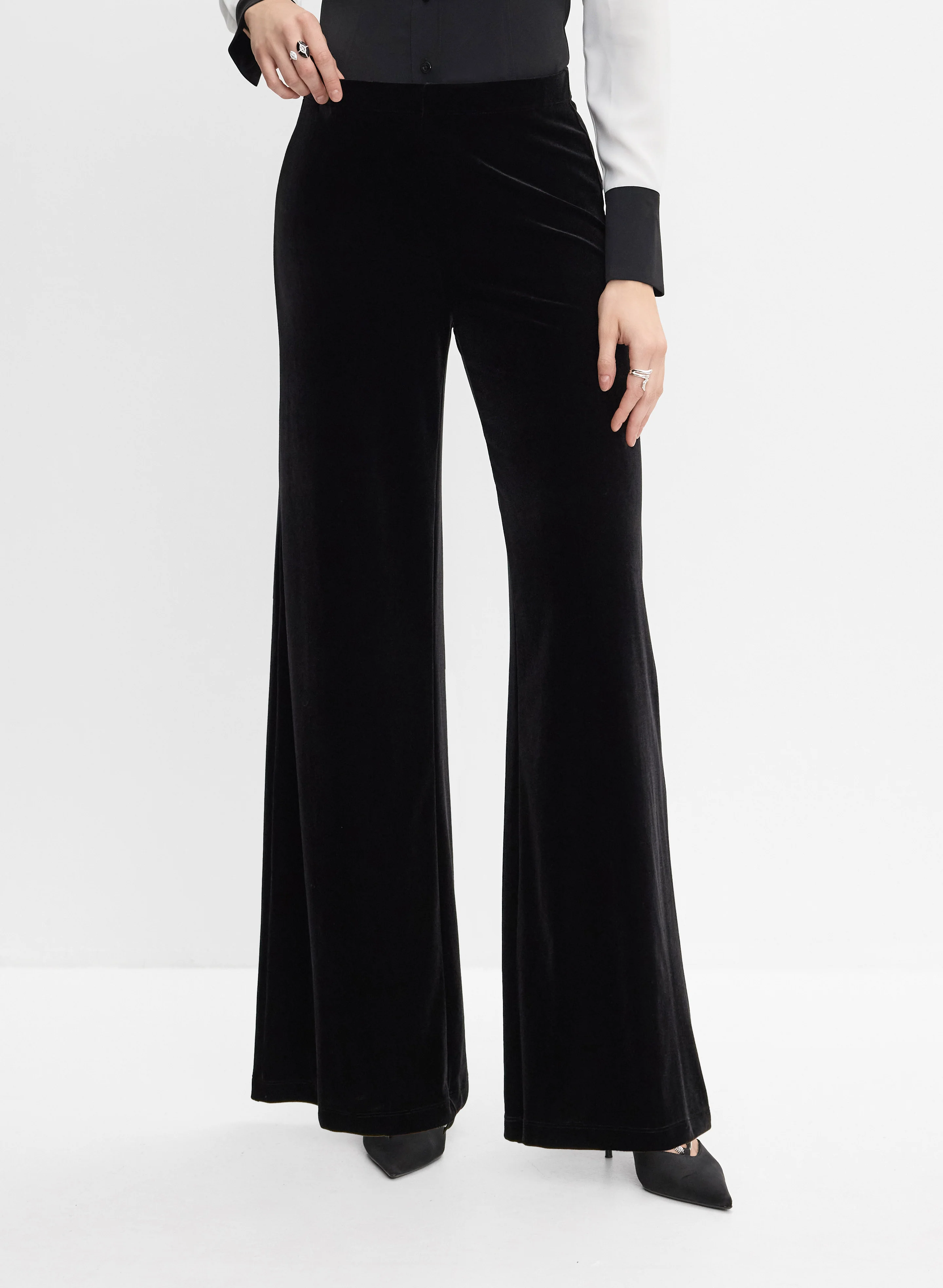 Velvet Wide-Leg Pants