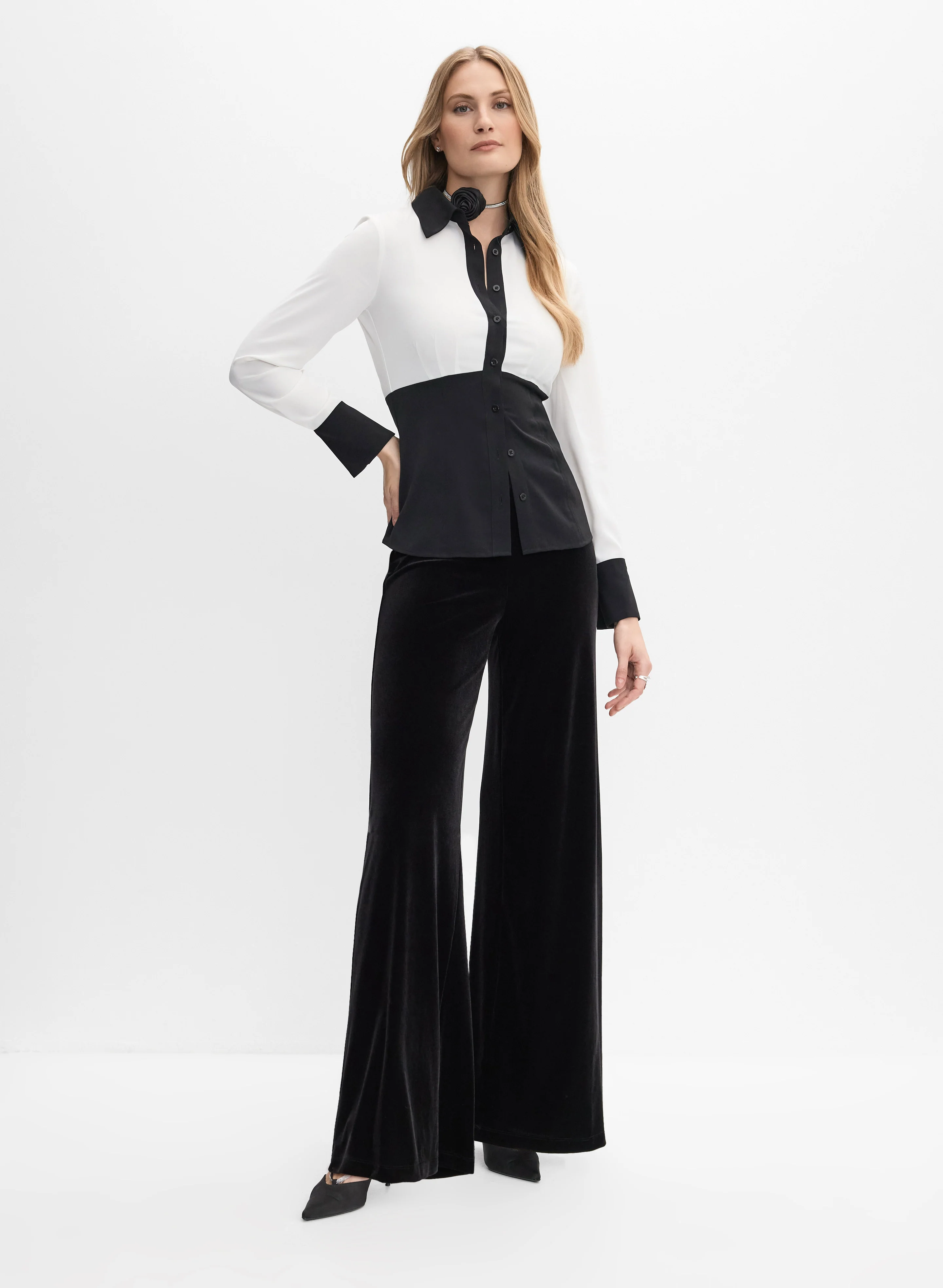 Velvet Wide-Leg Pants - Image 3
