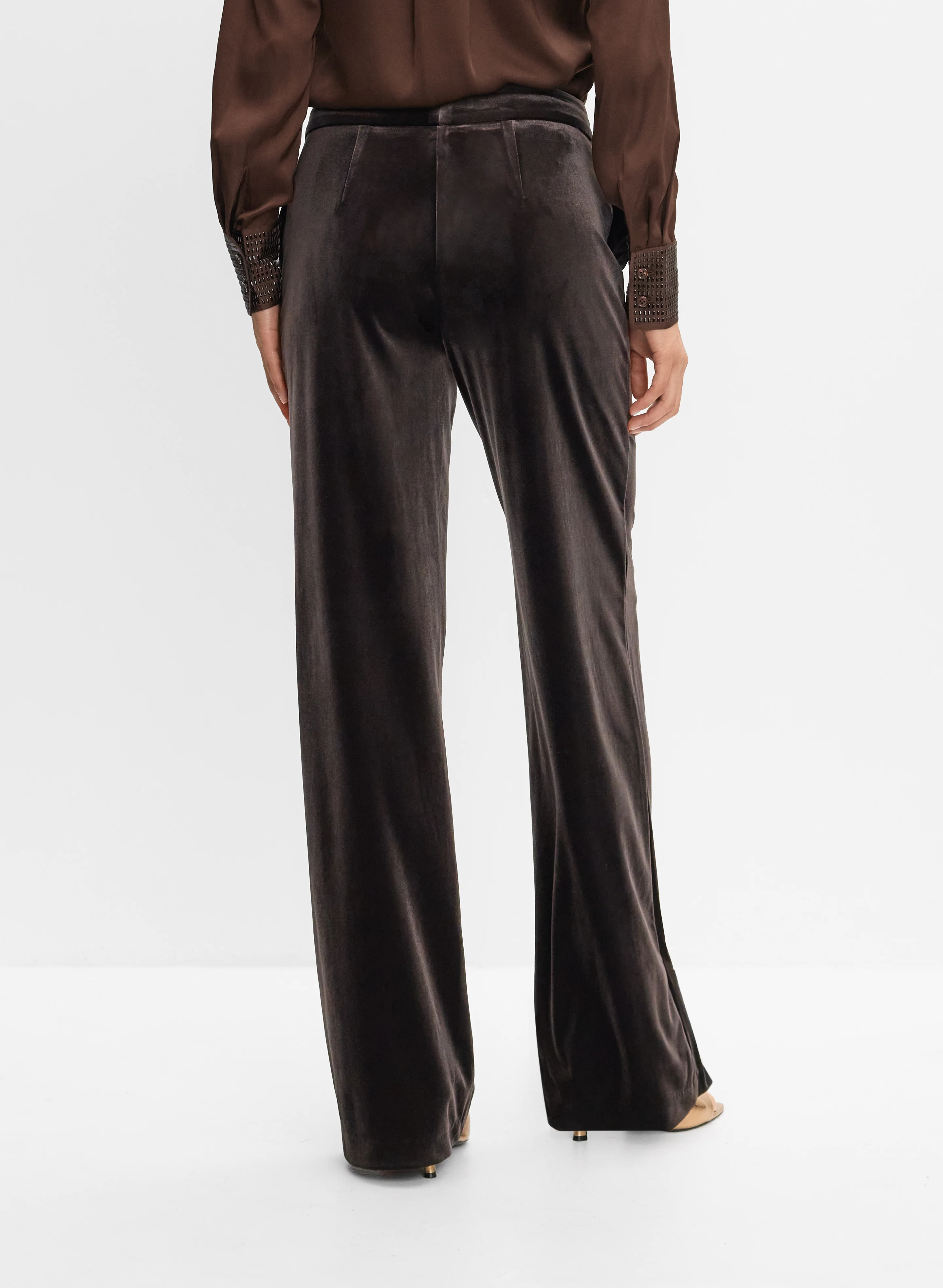 Velvet Wide-Leg Pants - Image 2