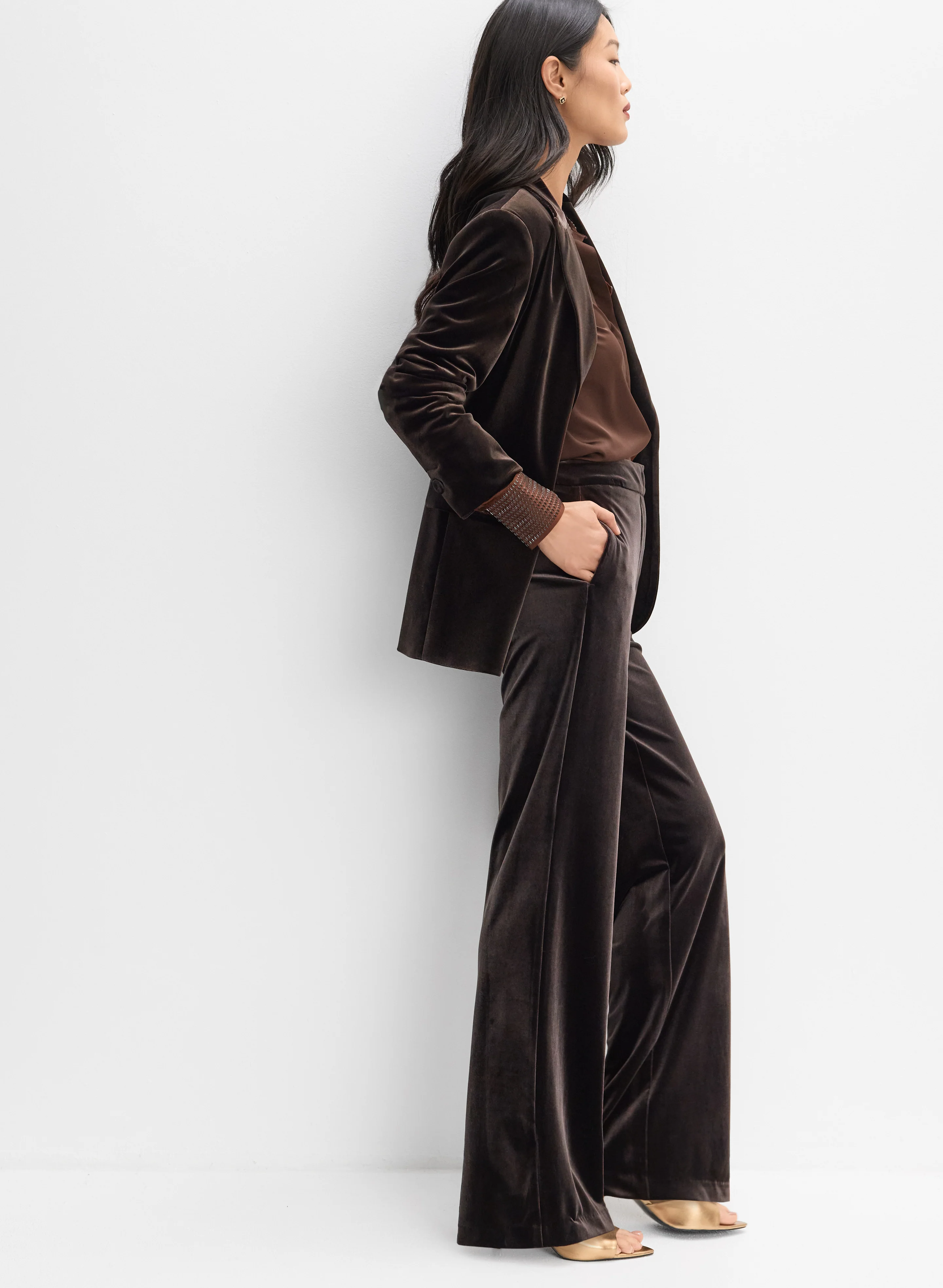 Velvet Wide-Leg Pants - Image 5