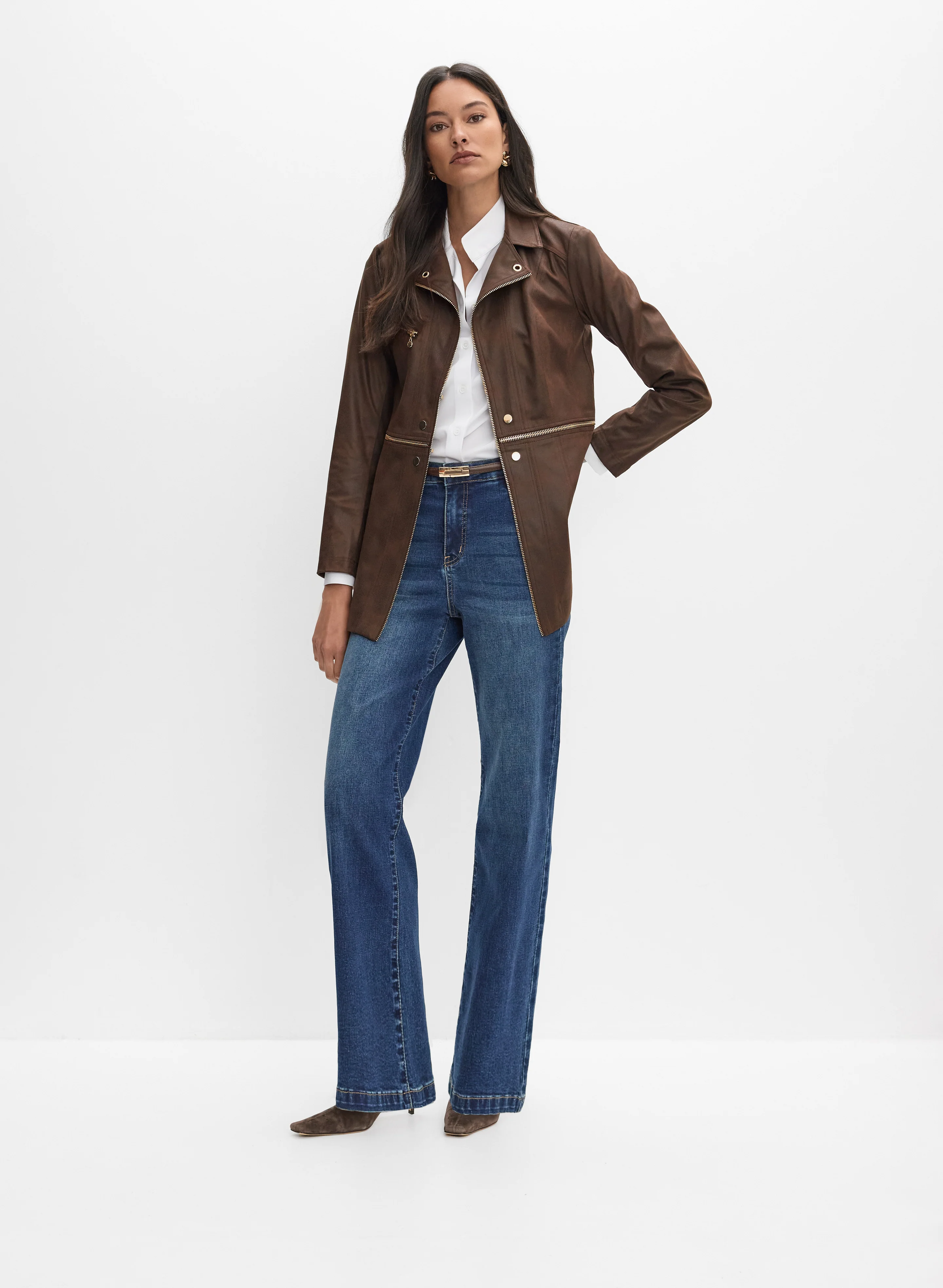 Vex - Long Faux-Suede Jacket - Image 3