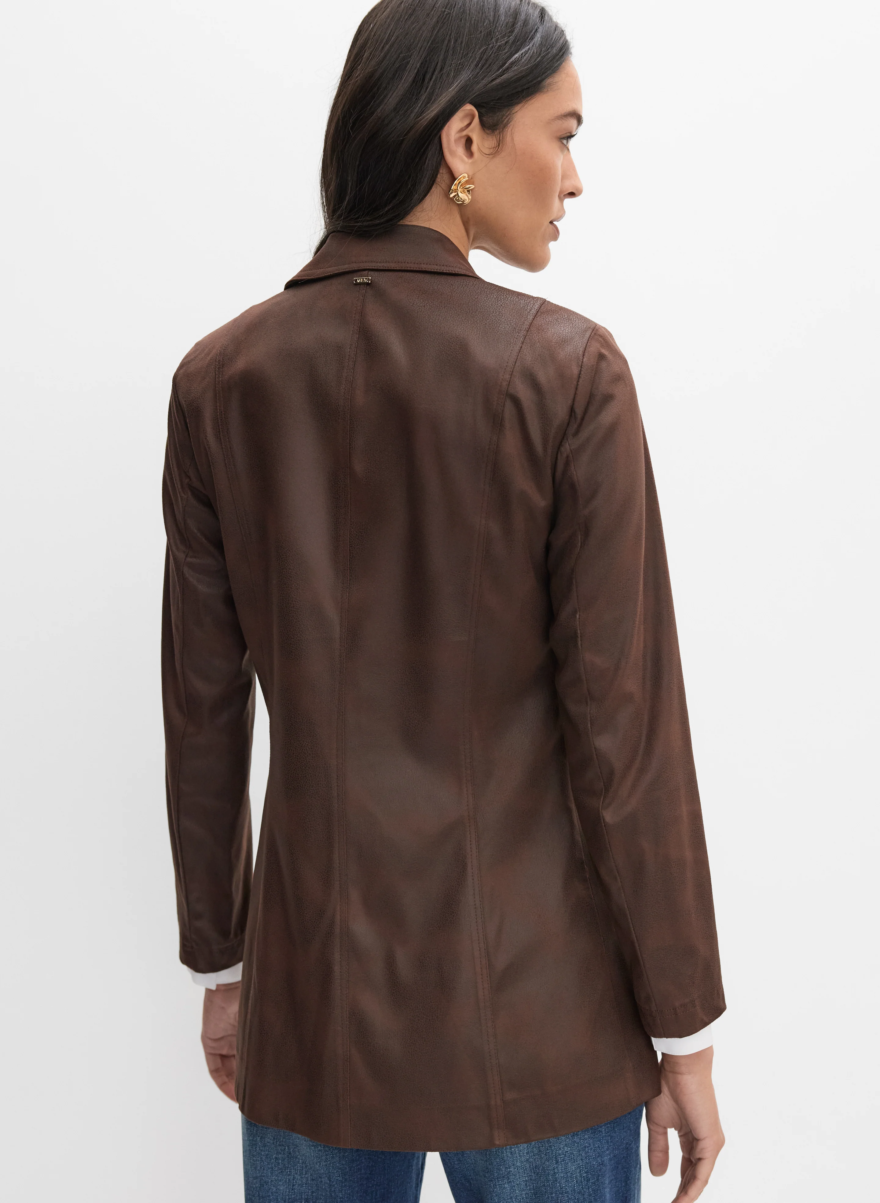 Vex - Long Faux-Suede Jacket - Image 4