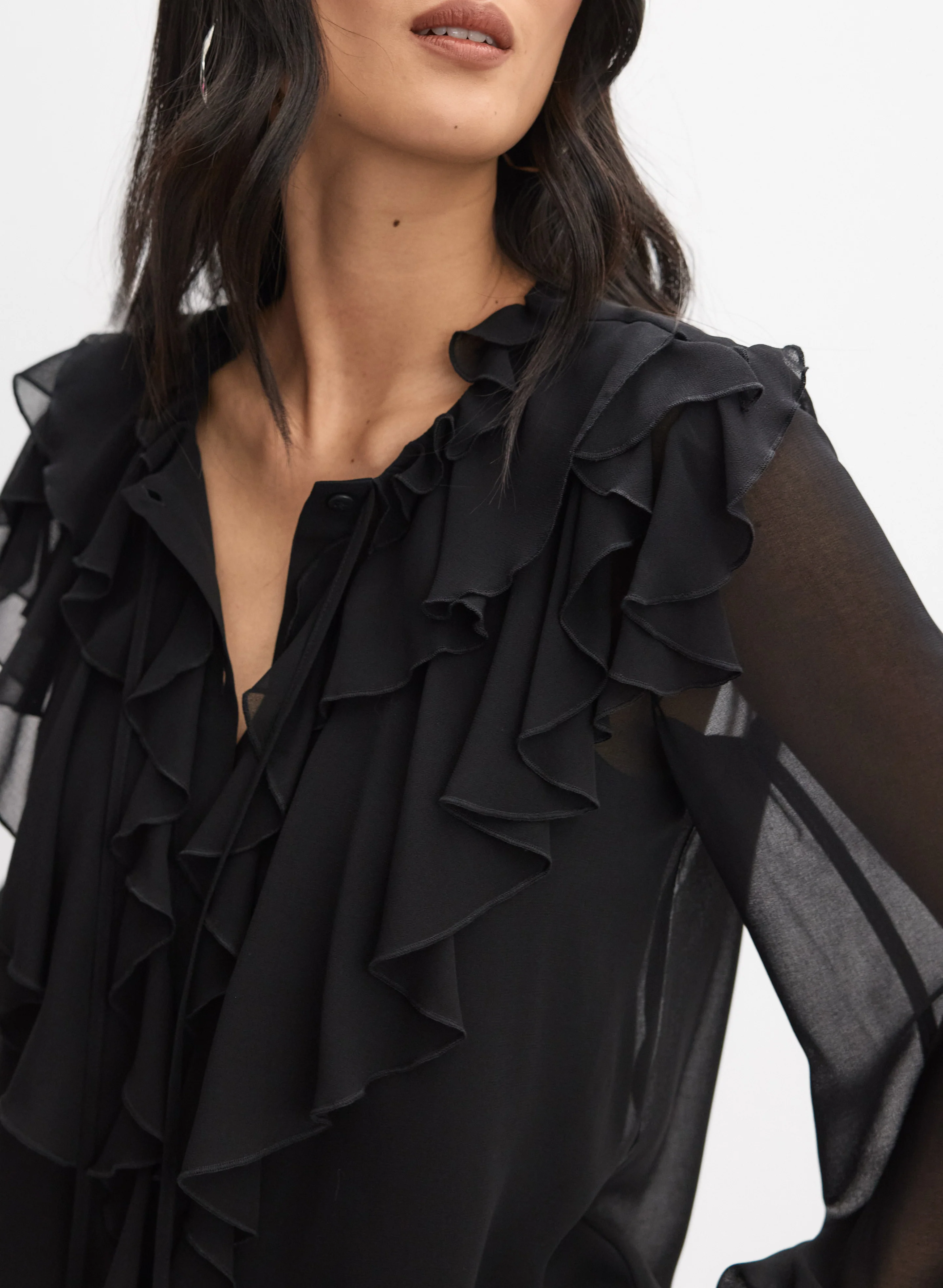 Waterfall Ruffle Front Blouse - Image 2