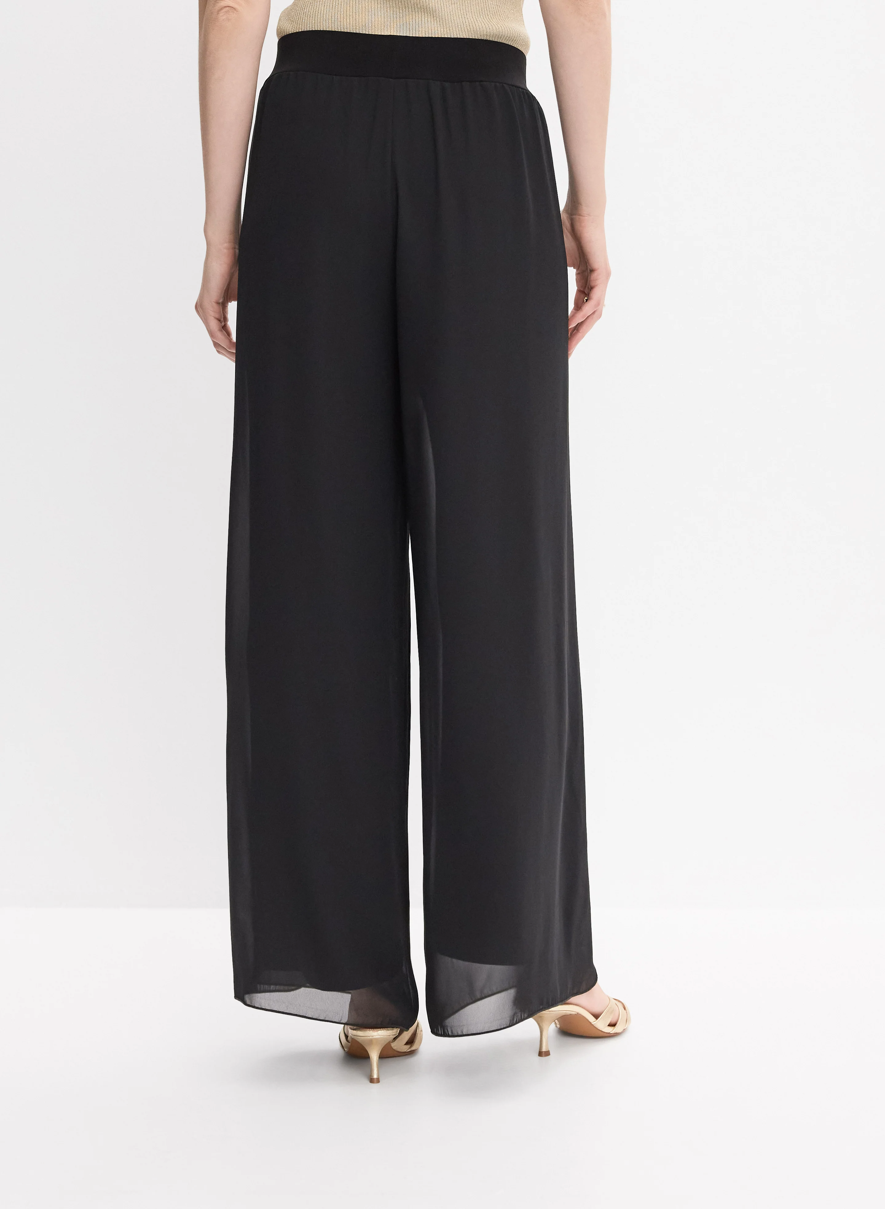 Wide-Leg Chiffon Pants - Image 2