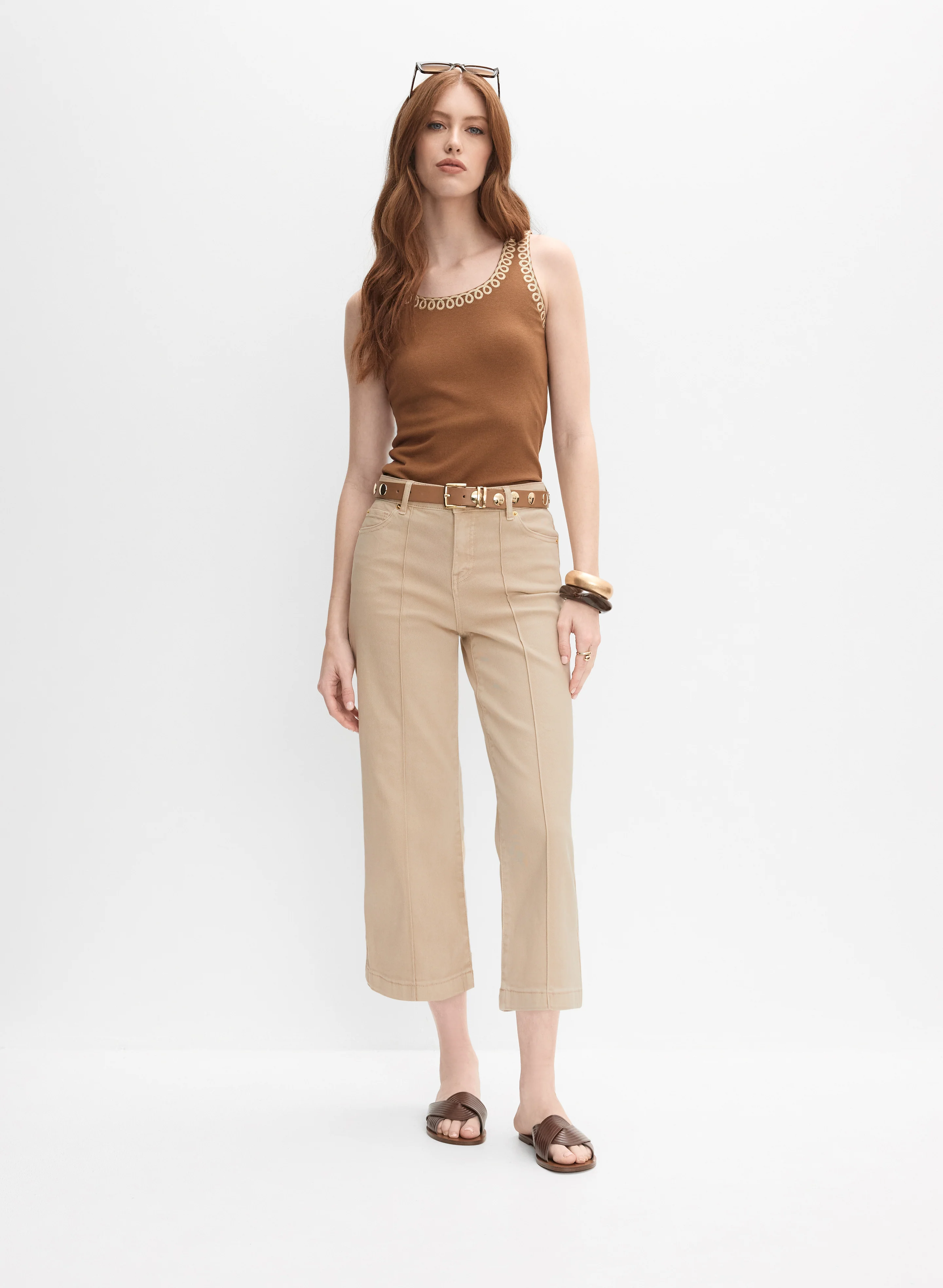 Wide-Leg Denim Capris - Image 3
