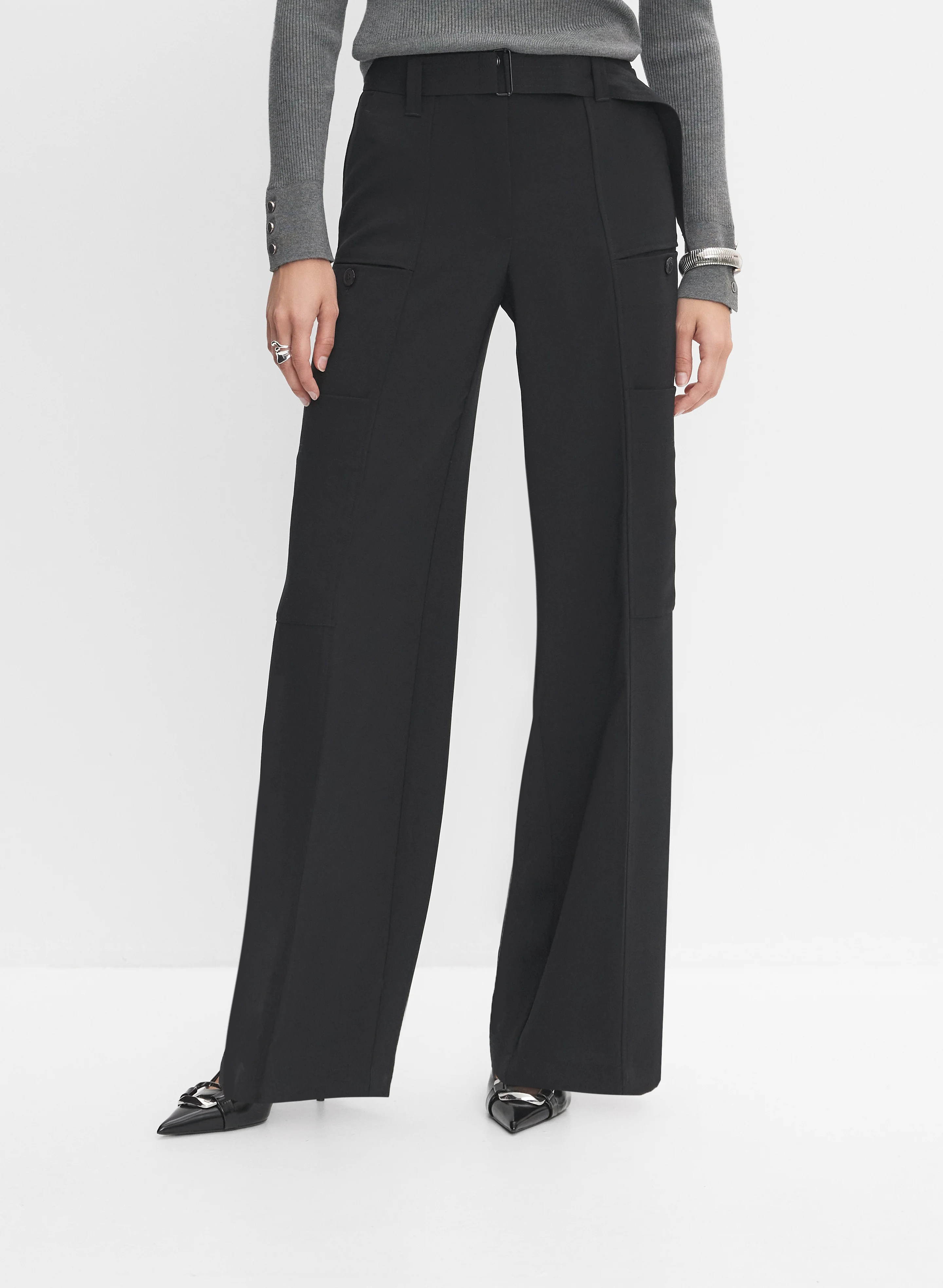 Wide-Leg Utility Pants