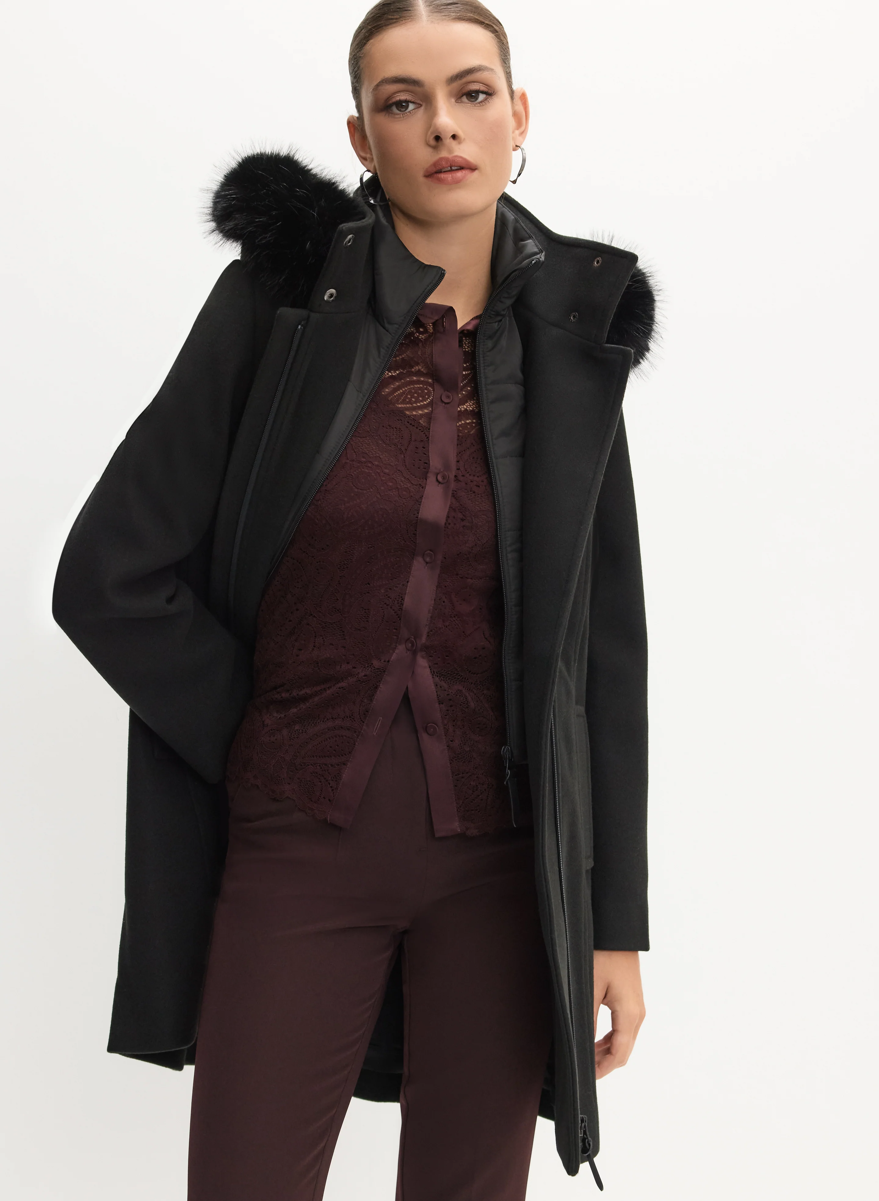 Wool-Blend A-Line Coat - Image 5