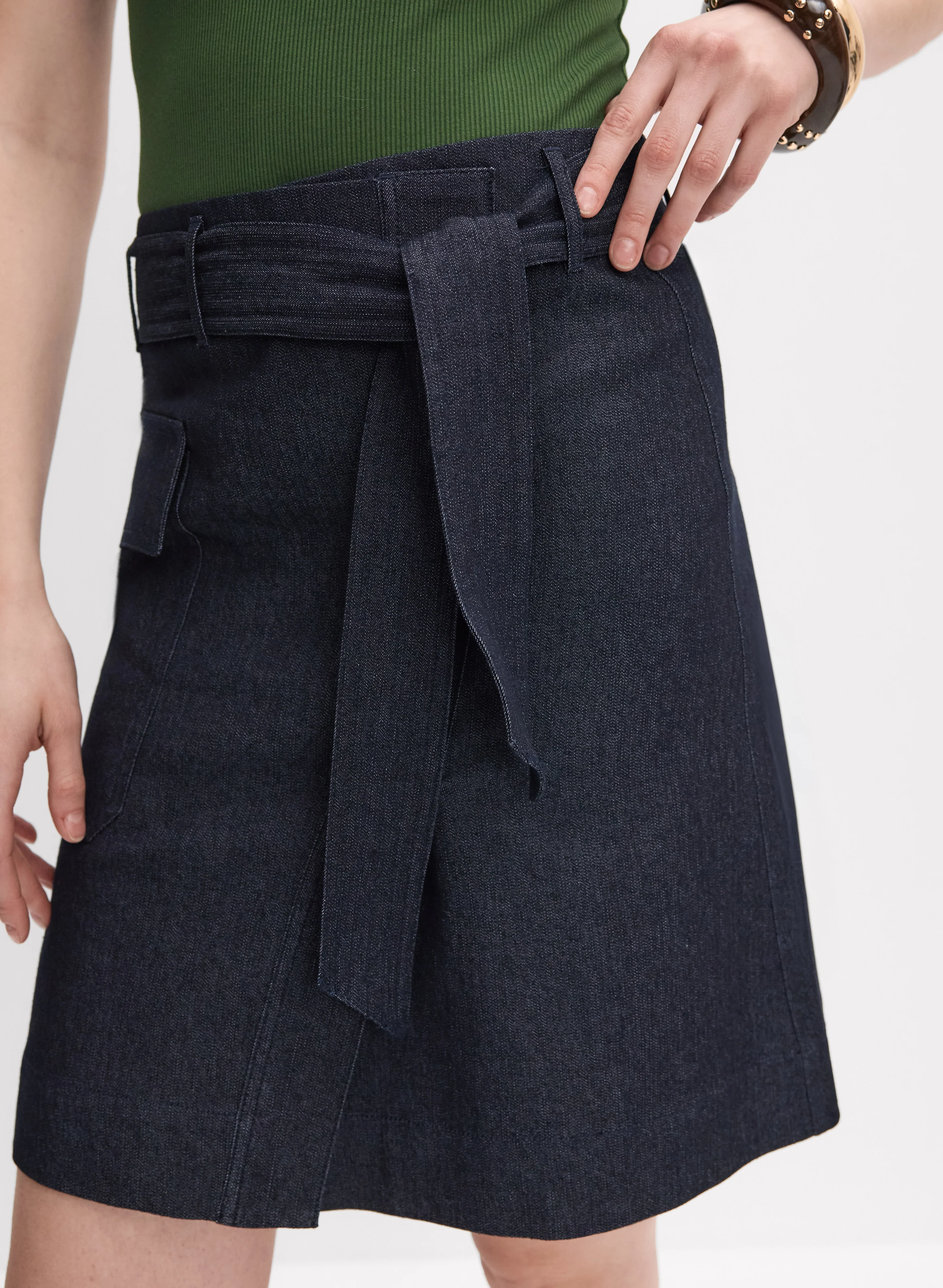 Wrap Denim Skirt - Image 2
