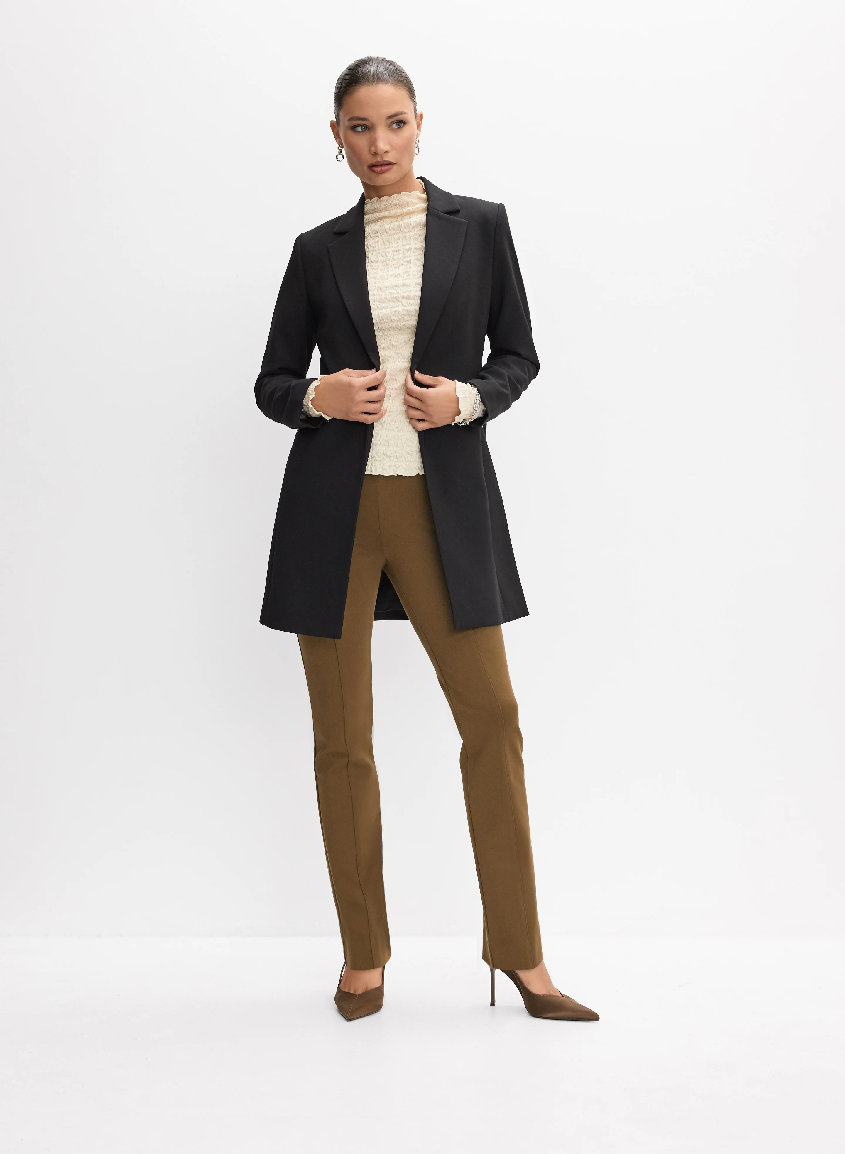 Zip Detail Jacket & Madison Slim-Leg Pants